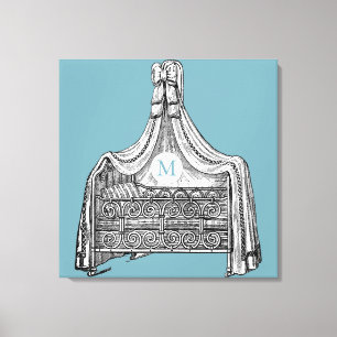 Vintages Baby Crib 1 Monogramm 24x24 B Canvas Prin Leinwanddruck