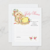 Vintages Baby-Duschbaby im Crib-Admin-Karte Hinweiskarte (Vorne/Hinten)