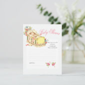 Vintages Baby-Duschbaby im Crib-Admin-Karte Hinweiskarte (Stehend Vorderseite)