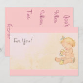 Vintages Baby Einladung (Vorne/Hinten)