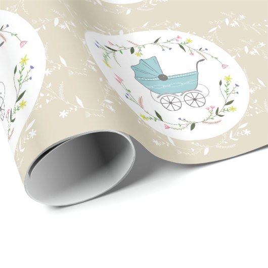 Vintages Baby Geschenkpapier (Rolleneckpunkt)