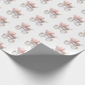 Vintages Baby Girl Pink Babytragen Geschenkpapier (Ecke)
