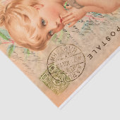 Vintages Baby Girl Postcard Decoupage Seidenpapier (Ausschnitt)