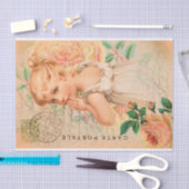 Vintages Baby Girl Postcard Decoupage Seidenpapier (Handwerk)
