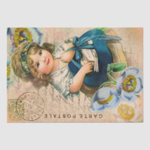 Vintages Baby Girl Postcard Entpackungs-Tissue Pap Seidenpapier