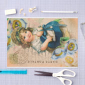 Vintages Baby Girl Postcard Entpackungs-Tissue Pap Seidenpapier (Handwerk)