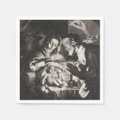 Vintages Baby Jesus Weihnachtskrippe Serviette (Vorderseite)