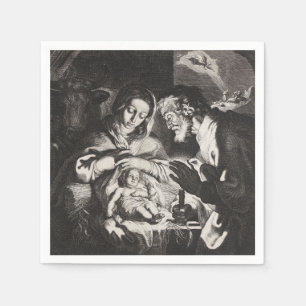 Vintages Baby Jesus Weihnachtskrippe Serviette