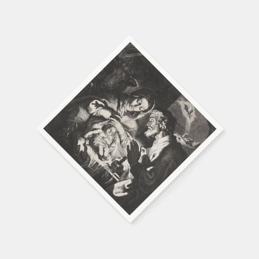 Vintages Baby Jesus Weihnachtskrippe Serviette (Ecke)