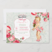 Vintages Baby-kleines Fräulein American Pageant Einladung (Vorderseite)