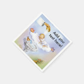 Vintages Baby-Mädchen Taufe Christening napkin Serviette (Ecke)