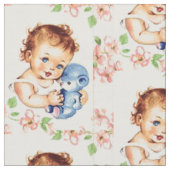 Vintages Baby und Bär Stoff (Nahaufnahme)