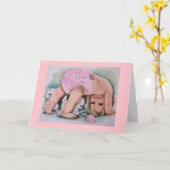 Vintages Baby und Kätzchen Karte (Gelbe Blume)