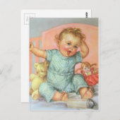 Vintages Baby und Spielzeug Postkarte (Vorne/Hinten)