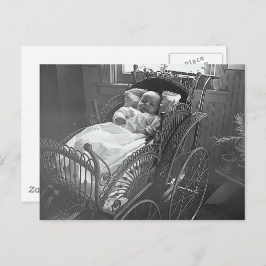 Vintages Baby und Stroller Postkarte (Vorne/Hinten)