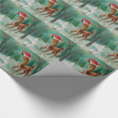 Vintages Baby Weihnachtshirsch und sonnig Geschenkpapier (Ecke)