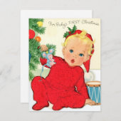 Vintages Baby's First Christmas Feiertagskarte (Vorne/Hinten)