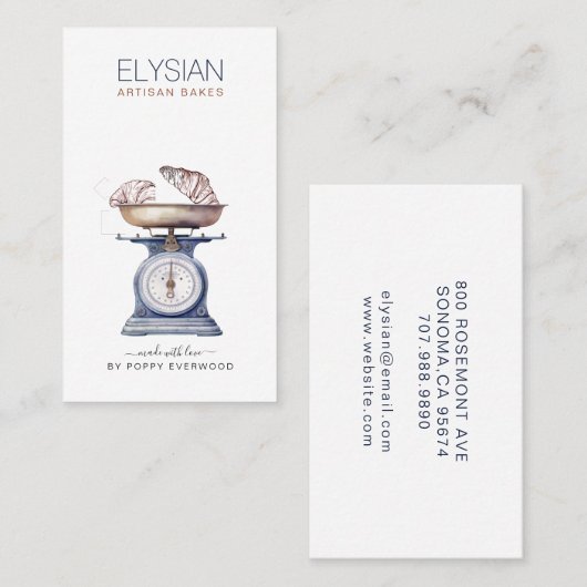 Vintages Bäckereigebäck Koch Visitenkarte (Vorne/Hinten)