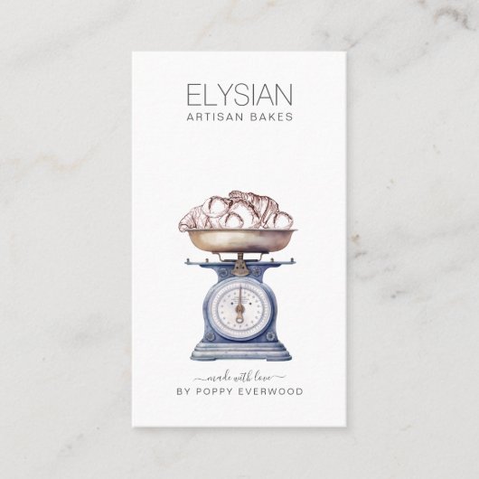 Vintages Bäckereigebäck Koch Visitenkarte (Vorderseite)