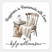 Vintages Backglücks ist hausgemacht Quadratischer Aufkleber (Vorderseite)