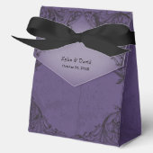 Vintages Bad bis zum Tod Lila Hochzeit Geschenkschachtel (Vorderseite)