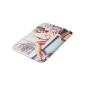 Vintages Bad-Button Badematte (Schrägansicht)