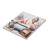 Vintages Bad-Button Fliese (Seite)