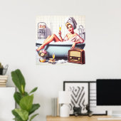 Vintages Bad-Button Poster (Heimbüro)