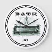 Vintages Bad Große Wanduhr (Vorderseite)