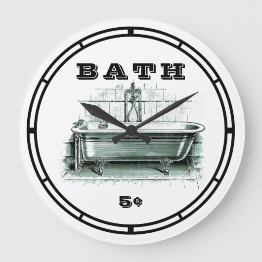 Vintages Bad Große Wanduhr (Vorderseite)