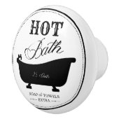 Vintages Bad Schwarz & Weiß Bad Keramikknauf (Rechts)