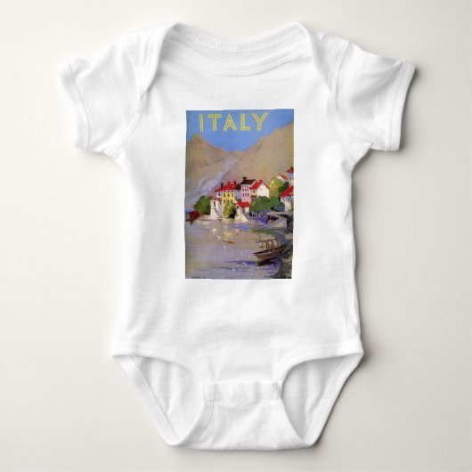 Vintages Badeort Italien Tourismus Baby Strampler (Vorderseite)
