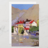 Vintages Badeort Italien Tourismus Briefpapier (Vorne/Hinten)