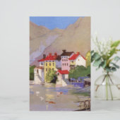 Vintages Badeort Italien Tourismus Briefpapier (Stehend Vorderseite)