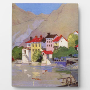 Vintages Badeort Italien Tourismus Fotoplatte