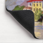 Vintages Badeort Italien Tourismus Mousepad (Ecke)