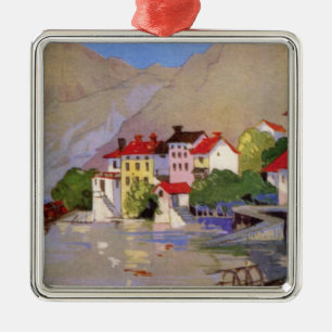 Vintages Badeort Italien Tourismus Ornament Aus Metall