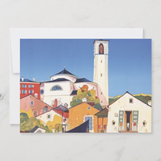 Vintages Badeort Italien Tourismus Reisen Karte (Vorderseite)