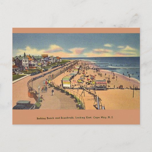 Vintages Badestrand Cape May NJ Postcard Postkarte (Vorderseite)