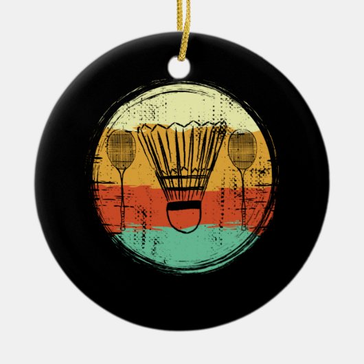 Vintages Badminton-Set Keramik Ornament (Vorne)