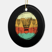 Vintages Badminton-Set Keramik Ornament (Links)