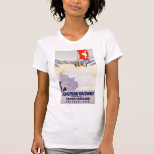 Vintages Bahnplakat der Schweiz Jungfrau T-Shirt