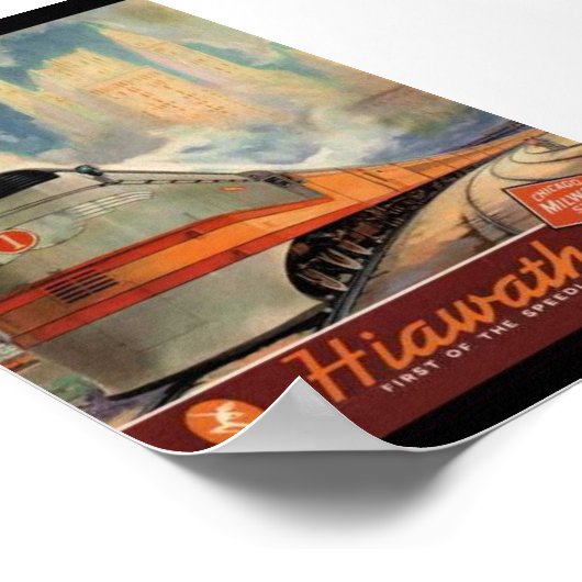 Vintages Bahnreisepaket Poster (Ecke)