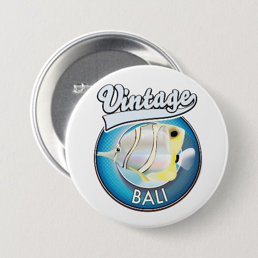 Vintages Bali Retro-Logo Button (Vorne & Hinten)