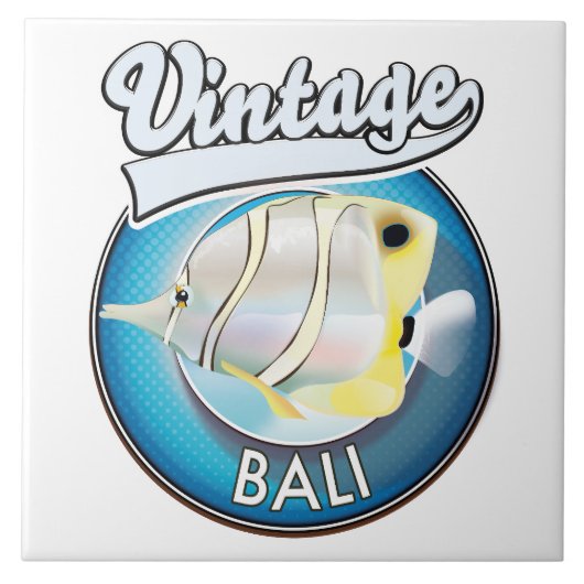 Vintages Bali Retro-Logo Fliese (Vorderseite)