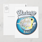 Vintages Bali Retro-Logo Postkarte (Vorne/Hinten)