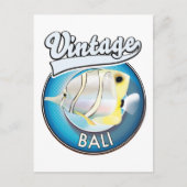 Vintages Bali Retro-Logo Postkarte (Vorderseite)