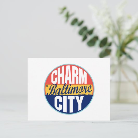 Vintages Baltimore-Label Postkarte (Stehend Vorderseite)