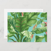 Vintages Bananenblatt und Blume Postkarte (Vorne/Hinten)