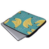 Vintages Bananenmuster, blauer Hintergrund. Laptopschutzhülle (Vorne Knopf)